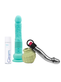 Mo' Nut Bundle, Mini Thruster XL Sex Toy with Metal Dildo and Vibrator for Men